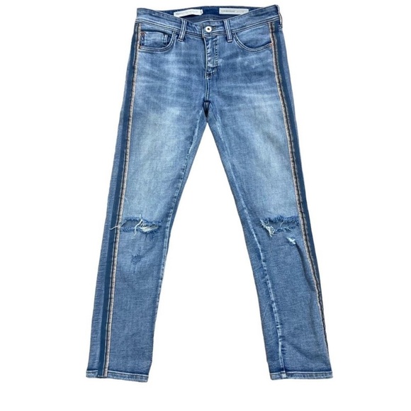 Anthropologie Denim - Pilcro Anthropologie Women's Sz 26 Blue Side Stripe Slim Boyfriend Crop Jeans